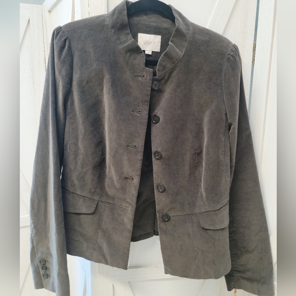 Ann Taylor Loft Brown Velure Structured Jacket Size 8